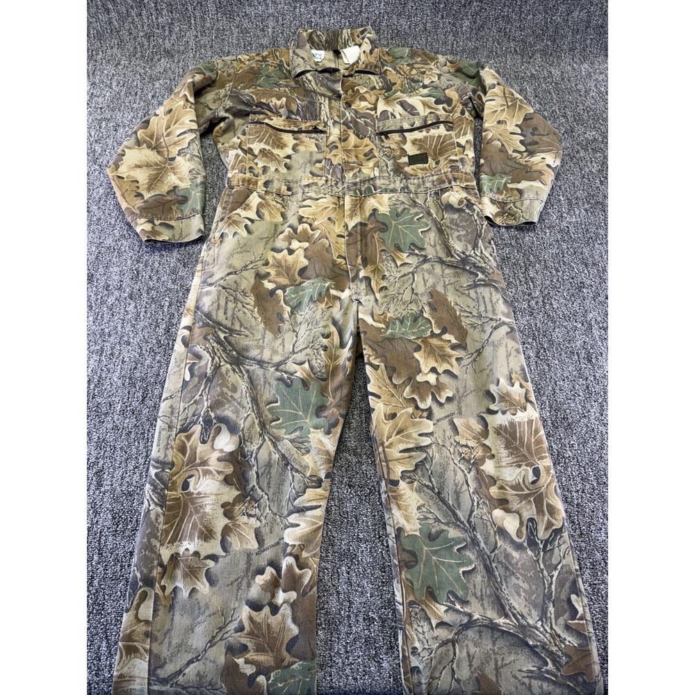 Vintage Liberty Overalls Mens Large Green Advantage Camouflage Insulated Hunting
